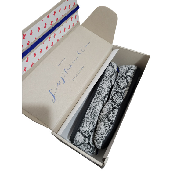 Rothy's the Flat in Python Shoe in Black Cream Grey, Sz 9.5 -- NWT/NIB - Picture 14 of 16